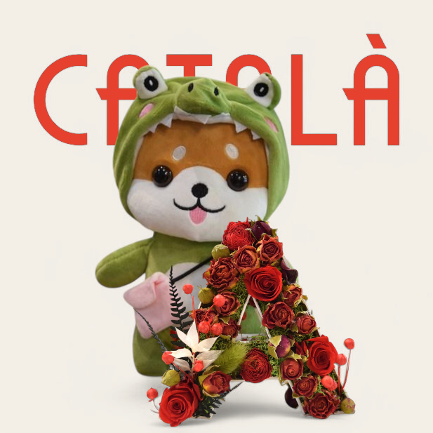 Drac de Sant Jordi amb lletra de roses eternes