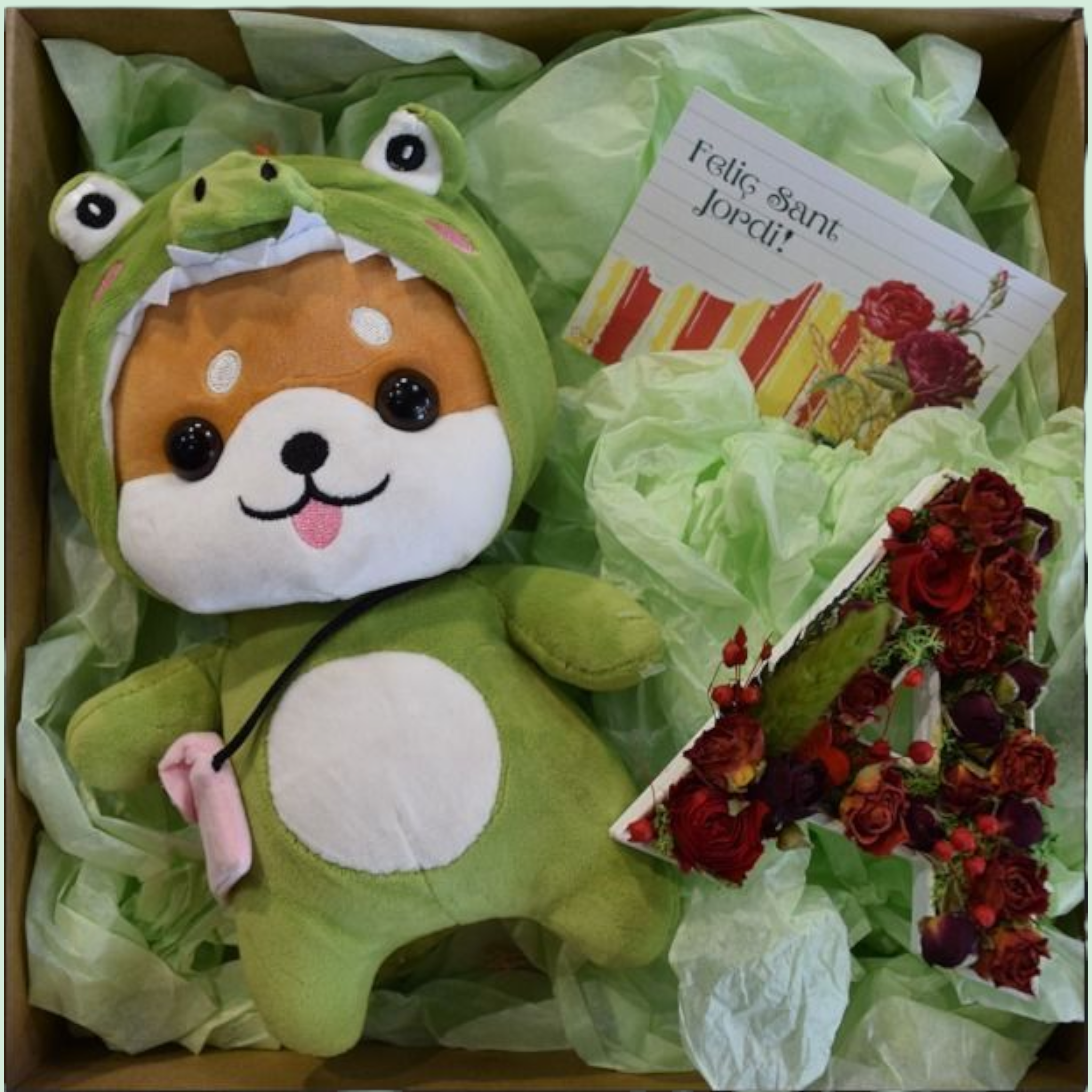 BLOMMA -Letra con flores naturales y peluche kawaii