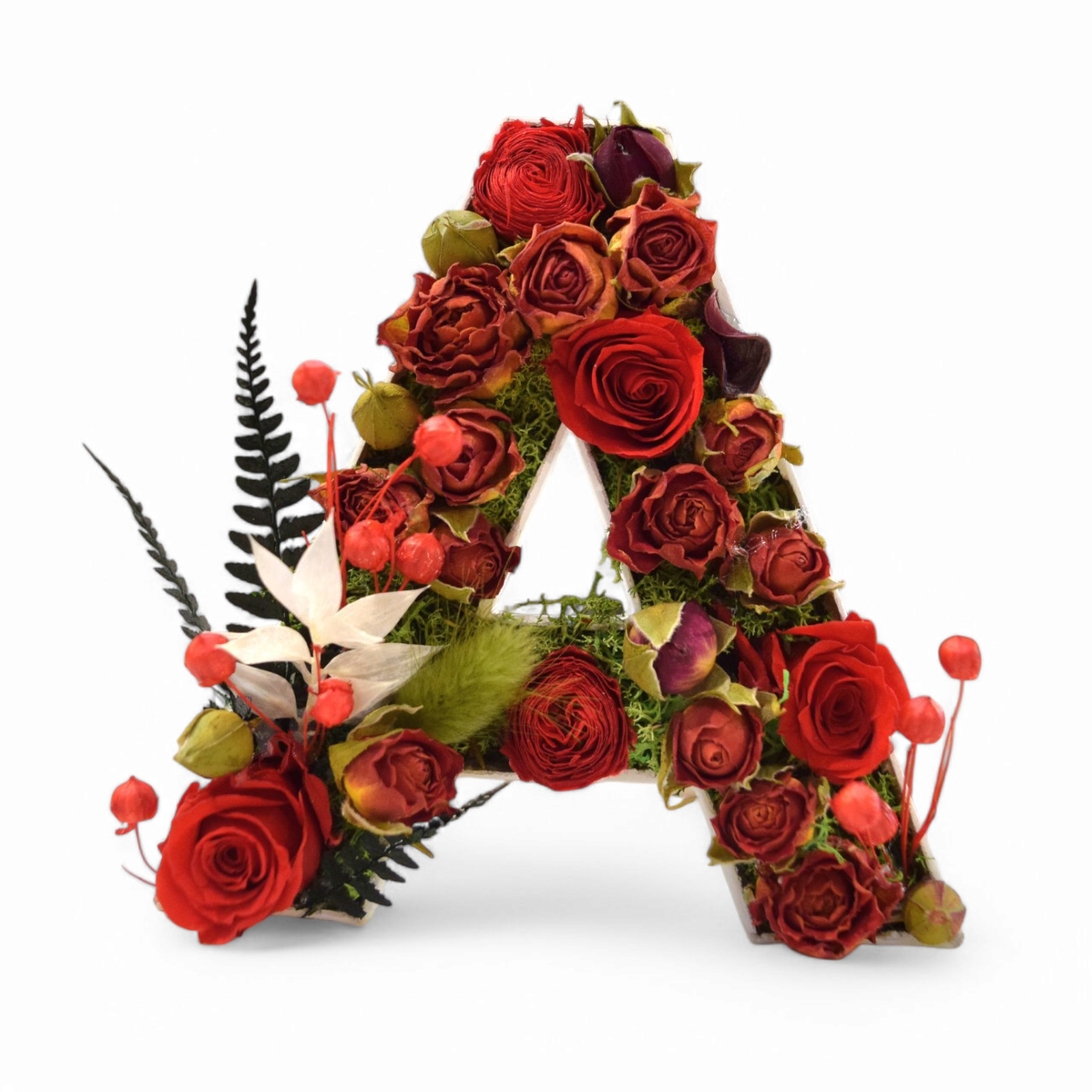 BLOMMA -Letra con flores naturales y peluche kawaii