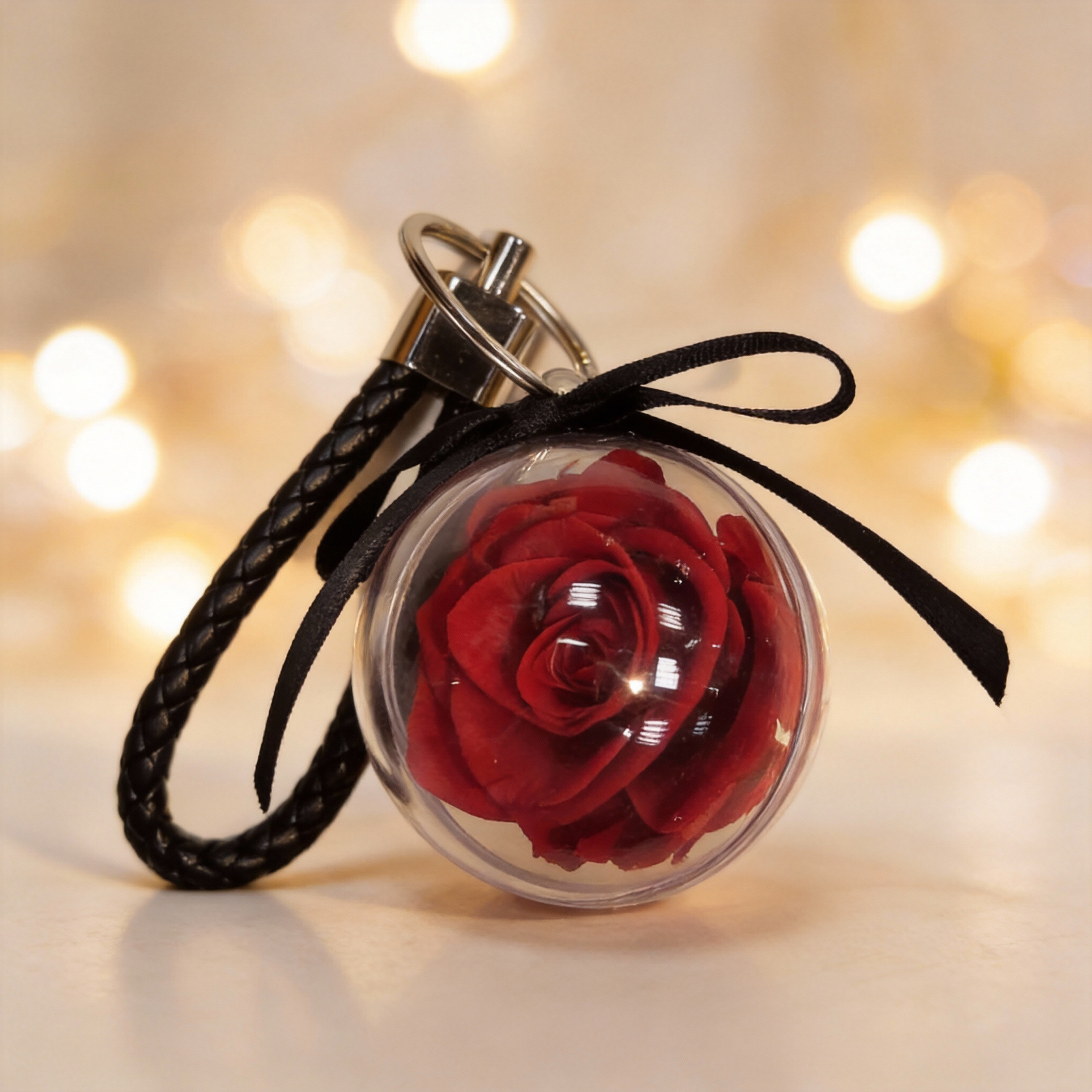 Llavero con Rosa Roja Eterna
